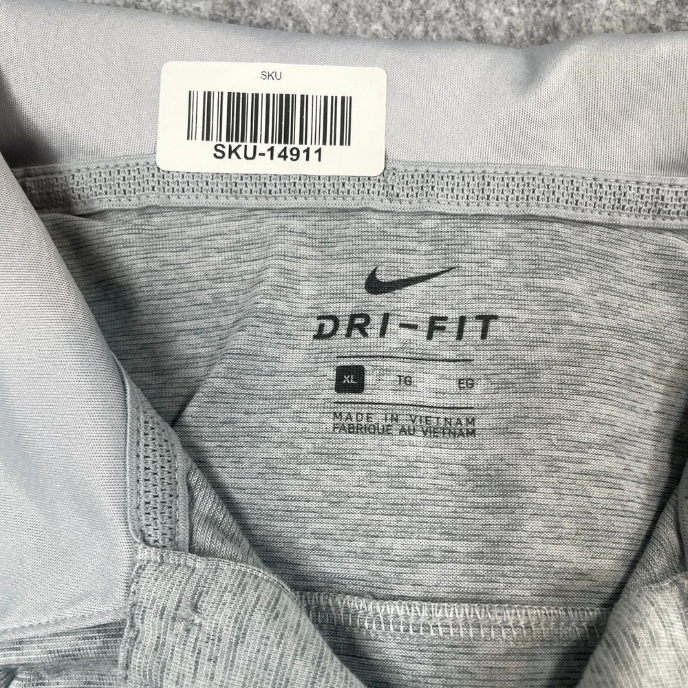 Nike Mens Polo Shirt XL Gray Dri-FIT Heathered Cougars K Logo